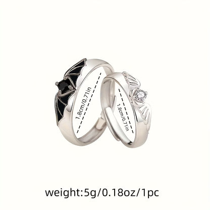 Demon & Angel Couple Rings Set – 2pcs Gothic Promise Rings
