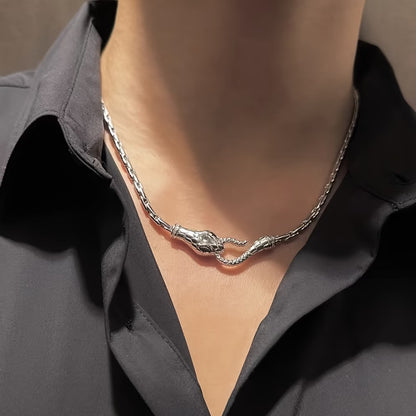 Unisex Red Serpent Pendant Necklace – Original Genderless Design