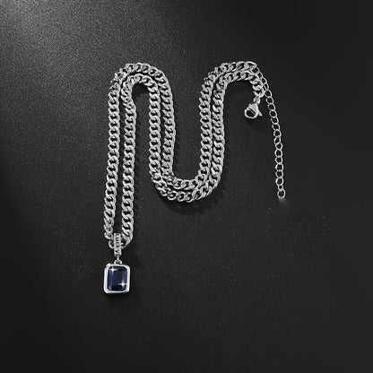 Minimalist Snake Bone Chain Pendant Necklace – Stainless Steel, Unisex