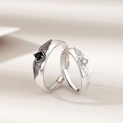 Demon & Angel Couple Rings Set – 2pcs Gothic Promise Rings