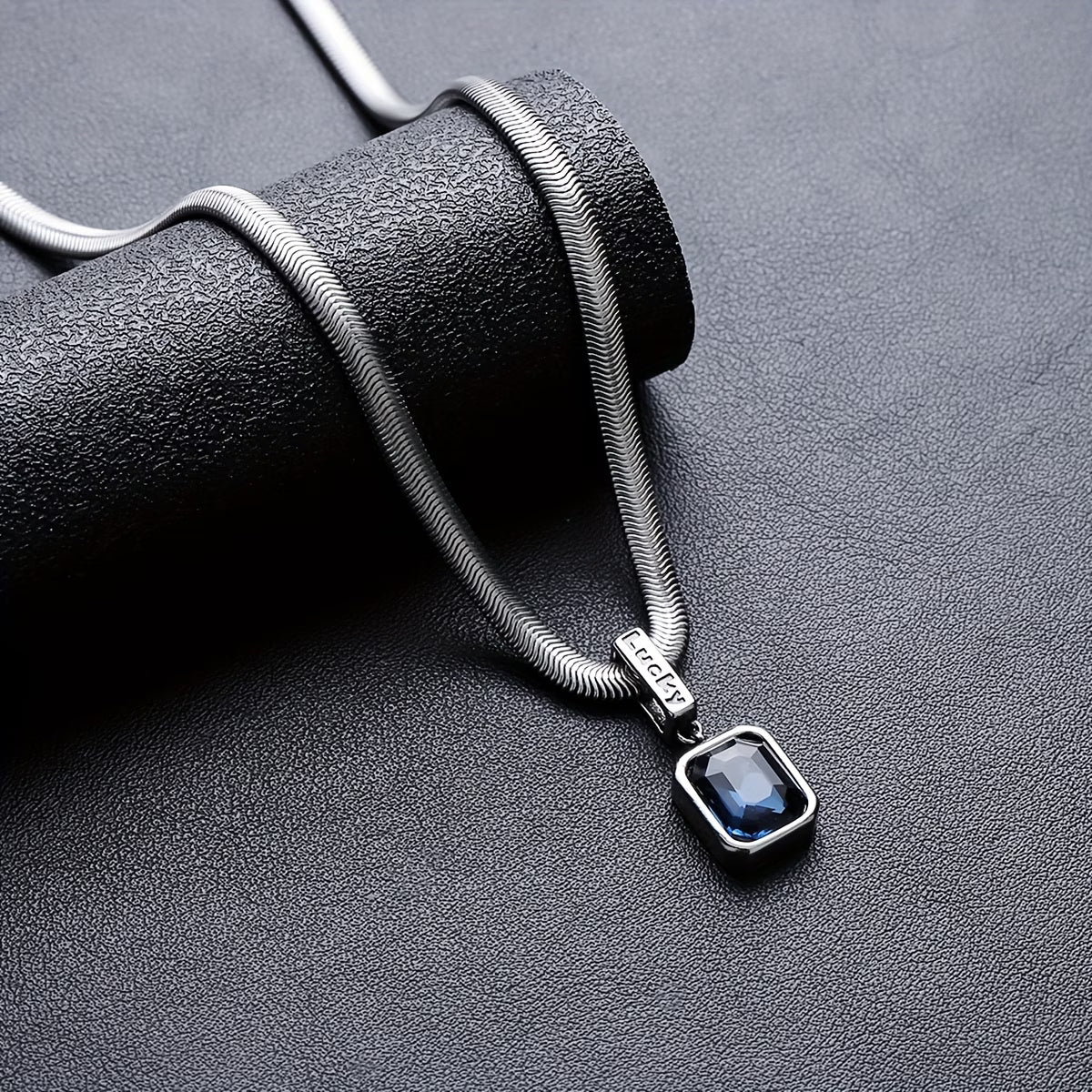 Minimalist Snake Bone Chain Pendant Necklace – Stainless Steel, Unisex