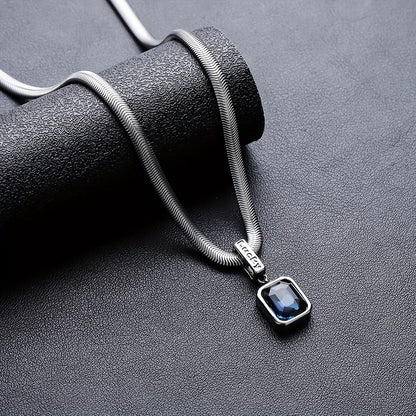 Minimalist Snake Bone Chain Pendant Necklace – Stainless Steel, Unisex